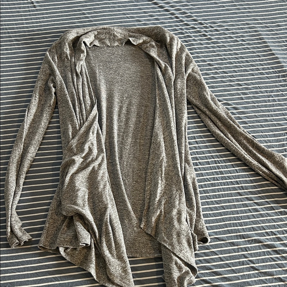 Gray Open-Front Women's flyaway Sweater